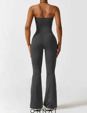 Onnat Halter Flared Jumpsuit Jumpsuits