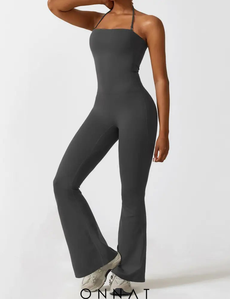 Onnat Halter Flared Jumpsuit Jumpsuits