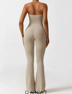 Onnat Halter Flared Jumpsuit Jumpsuits