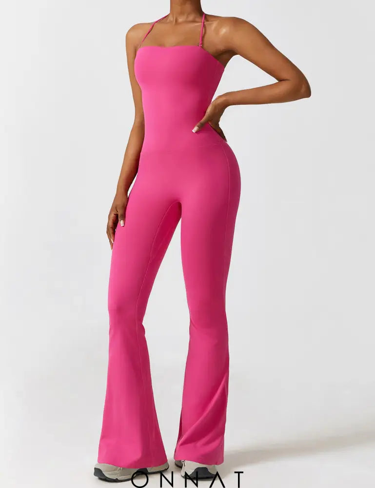 Onnat Halter Flared Jumpsuit Jumpsuits