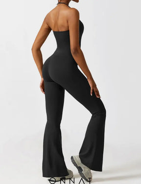 Onnat Halter Flared Jumpsuit Jumpsuits