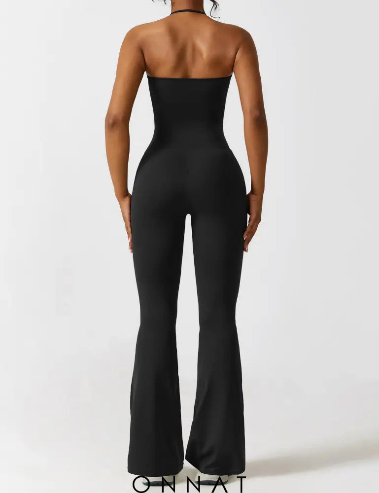 Onnat Halter Flared Jumpsuit Jumpsuits