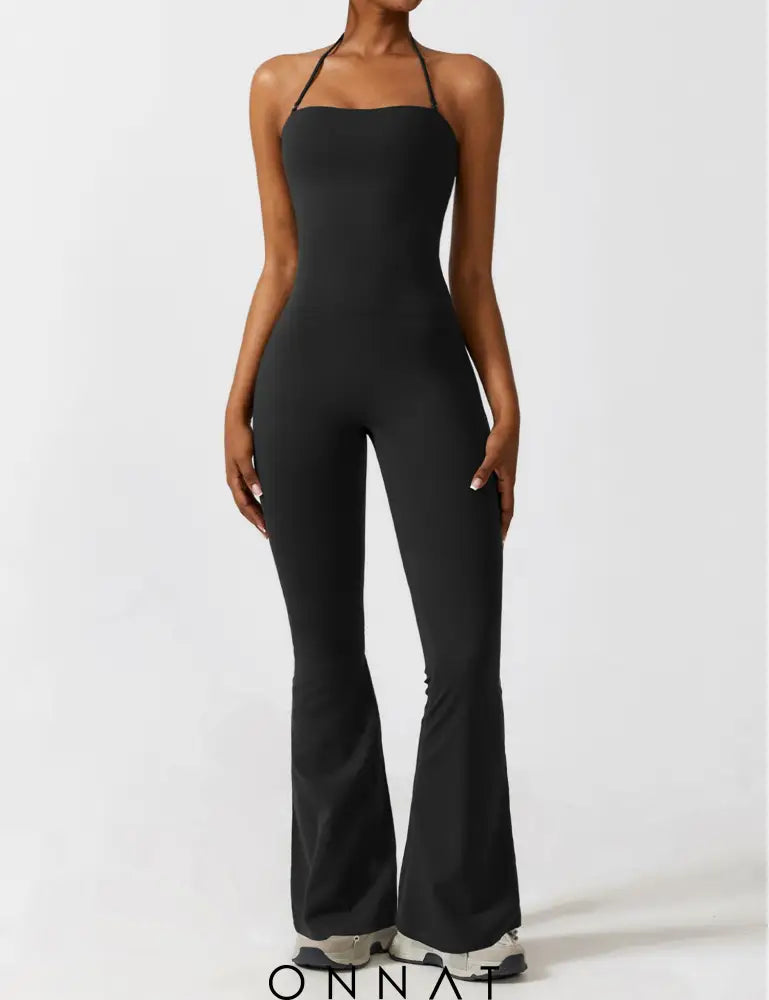 Onnat Halter Flared Jumpsuit Jumpsuits