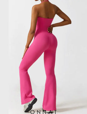 Onnat Halter Flared Jumpsuit Jumpsuits