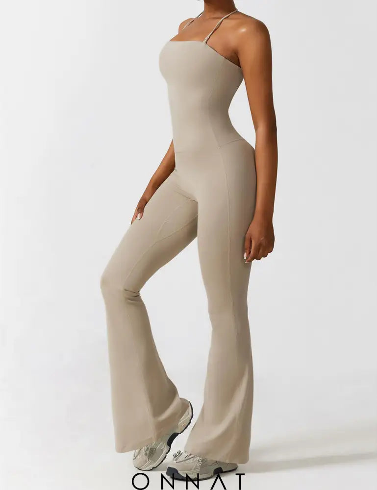 Onnat Halter Flared Jumpsuit Jumpsuits