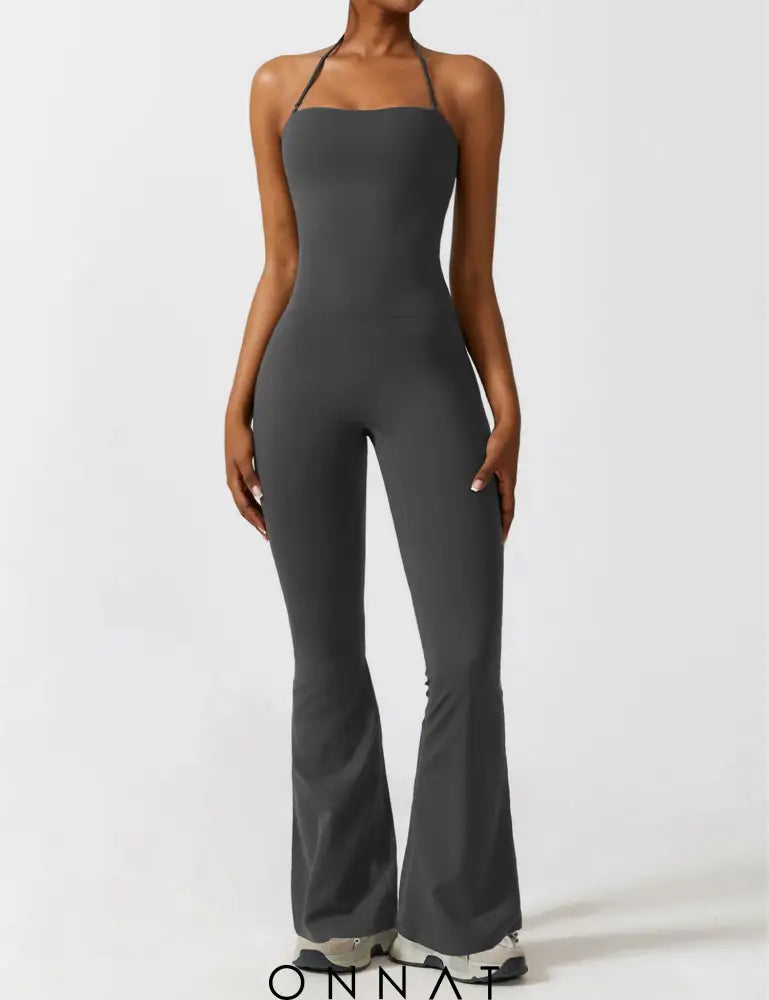 Onnat Halter Flared Jumpsuit Jumpsuits