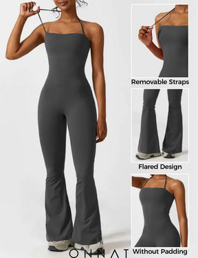 Onnat Halter Flared Jumpsuit Jumpsuits