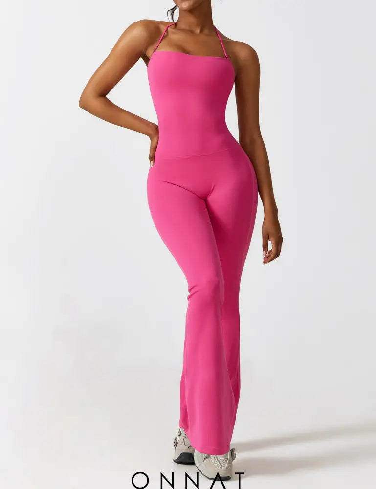 Onnat Halter Flared Jumpsuit Jumpsuits