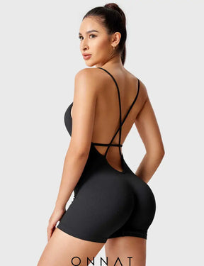 Onnat Jeni Seamless Romper Black / S Jumpsuits