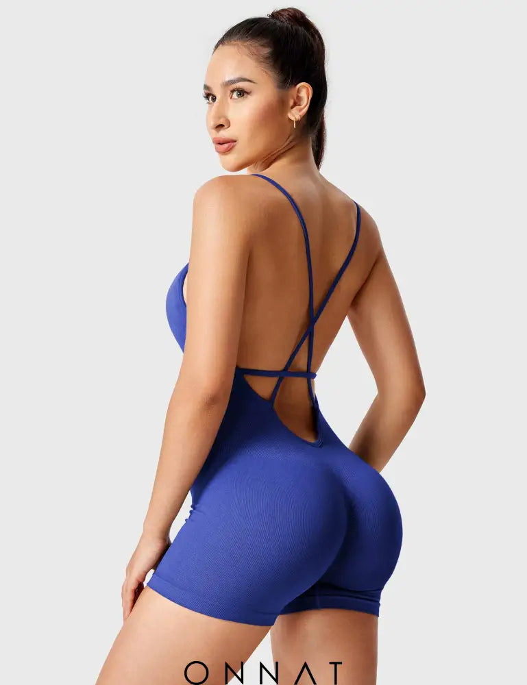 Onnat Jeni Seamless Romper Blue / S Jumpsuits