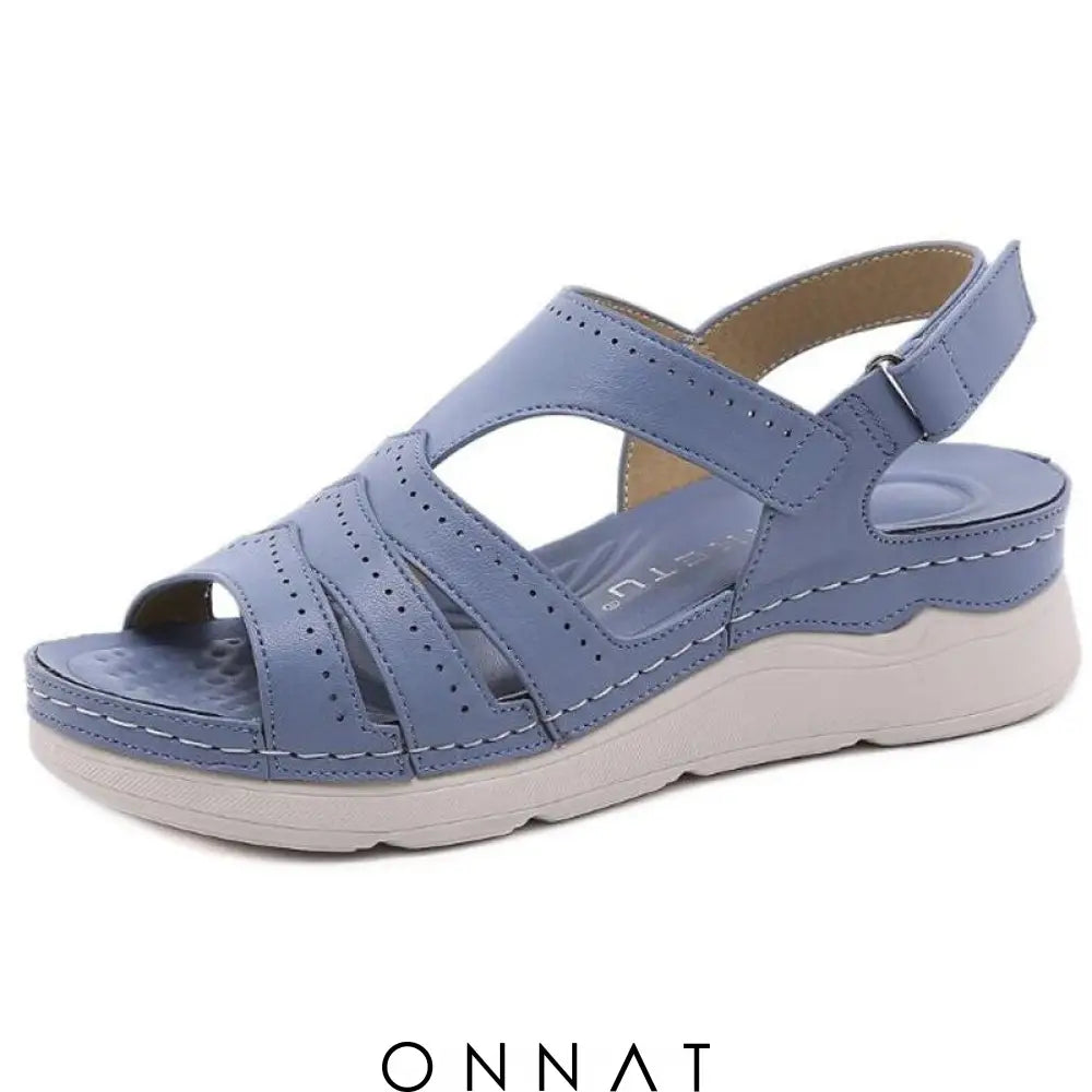 Onnat Ladies Breathable Casual Comfortable Adjustable Backstrap Sandals Blue / 36