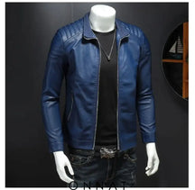 Onnat Leather Jacket Blue / M Menswear