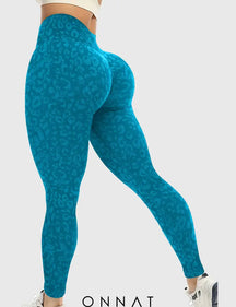 Onnat Leopard Seamless Leggings Blue / S