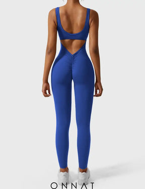 Onnat Lizvette V-Back Jumpsuit Skinny / Royal Blue Xs Jumpsuits