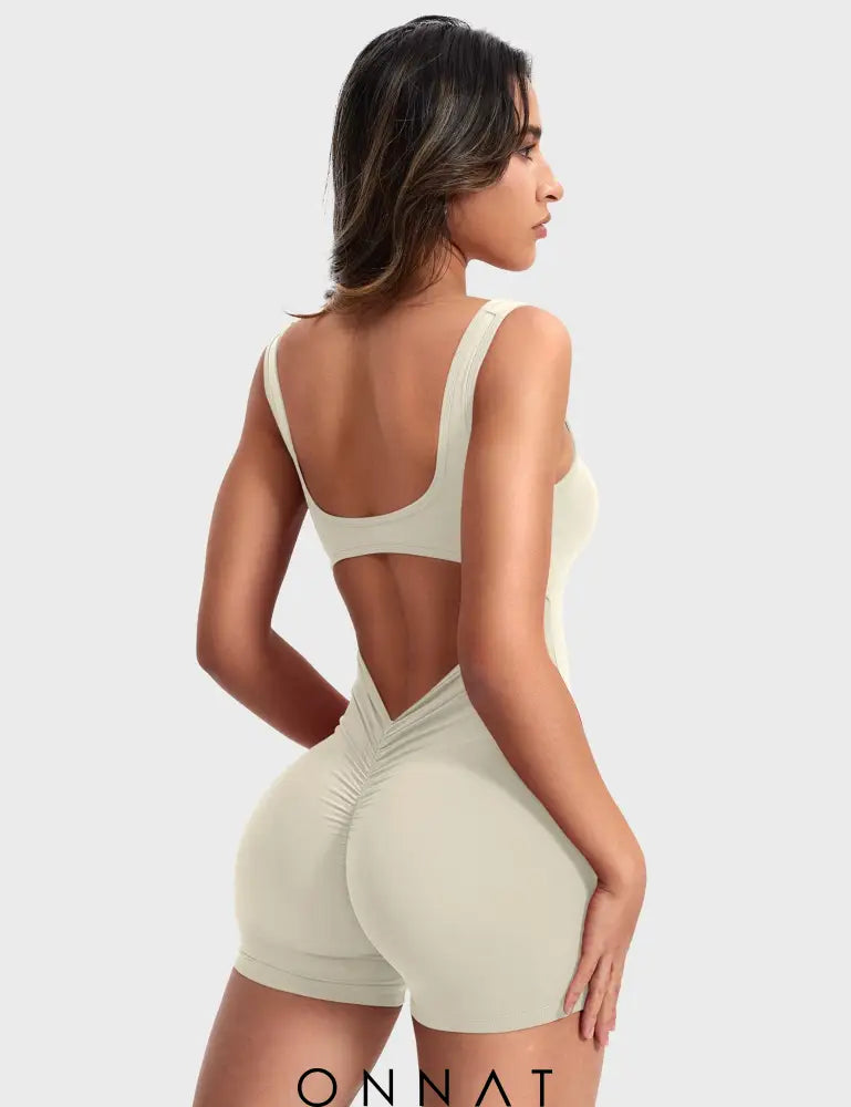 Onnat Lizvette V-Back Romper Jumpsuits