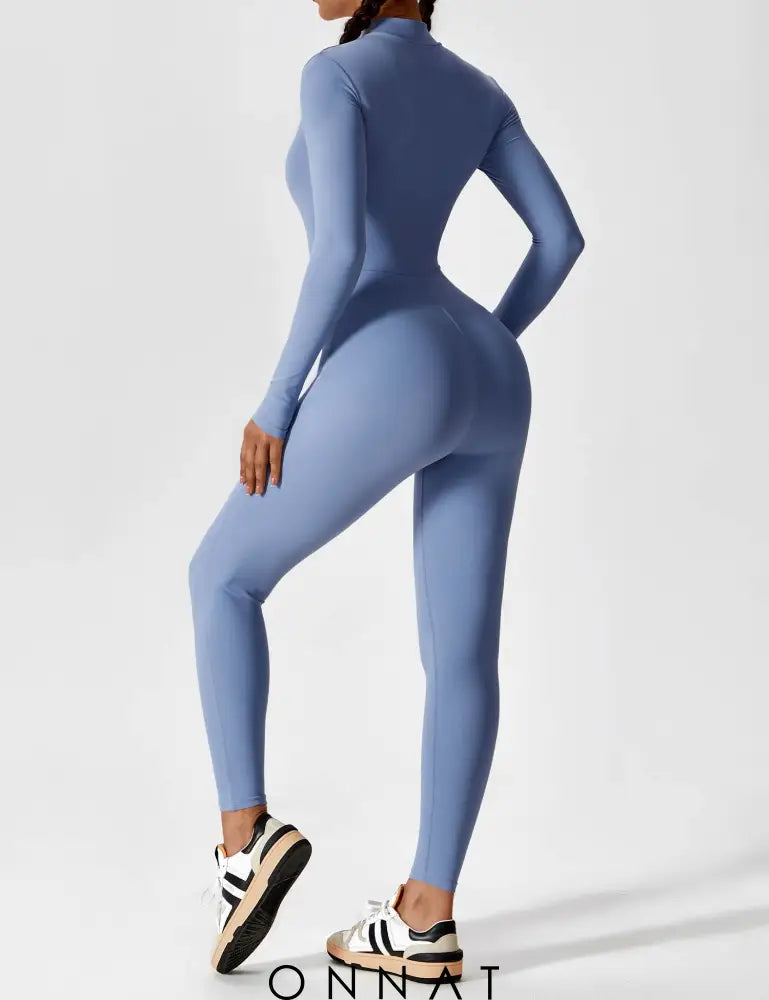 Onnat Long Sleeve/ Short Sleeve Zipper Jumpsuit Jumpsuits