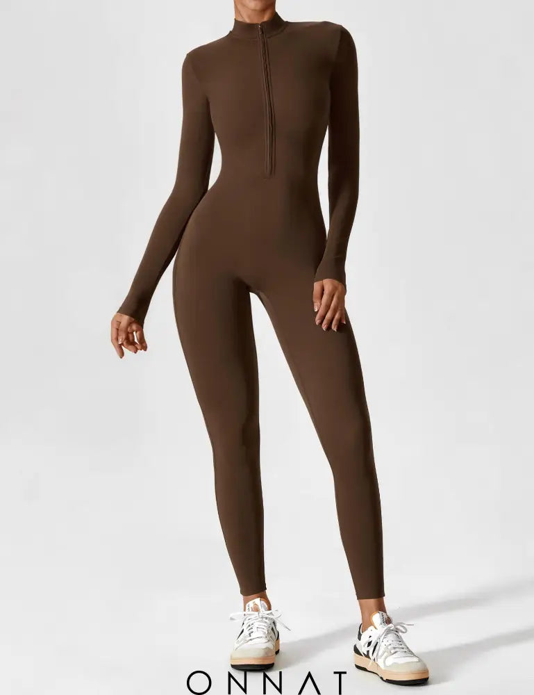 Onnat Long Sleeve/ Short Sleeve Zipper Jumpsuit Jumpsuits