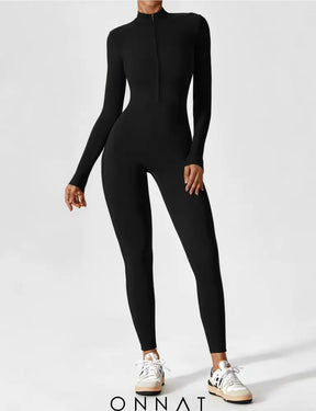 Onnat Long Sleeve/ Short Sleeve Zipper Jumpsuit Jumpsuits