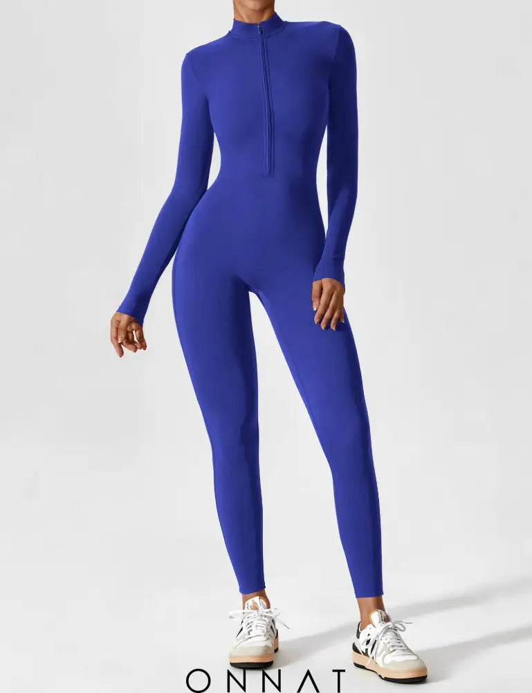 Onnat Long Sleeve/ Short Sleeve Zipper Jumpsuit Jumpsuits