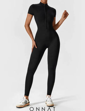 Onnat Long Sleeve/ Short Sleeve Zipper Jumpsuit Jumpsuits