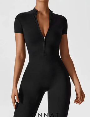 Onnat Long Sleeve/ Short Sleeve Zipper Jumpsuit Jumpsuits