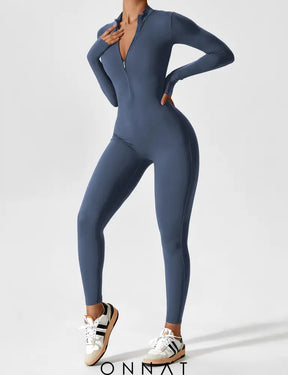 Onnat Long Sleeve/ Short Sleeve Zipper Jumpsuit Jumpsuits