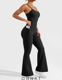 Onnat Mena Flared Jumpsuit With Side Pockets Black / S Jumpsuits