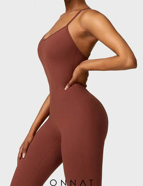 Onnat Morri Criss Cross Backless Jumpsuit Jumpsuits