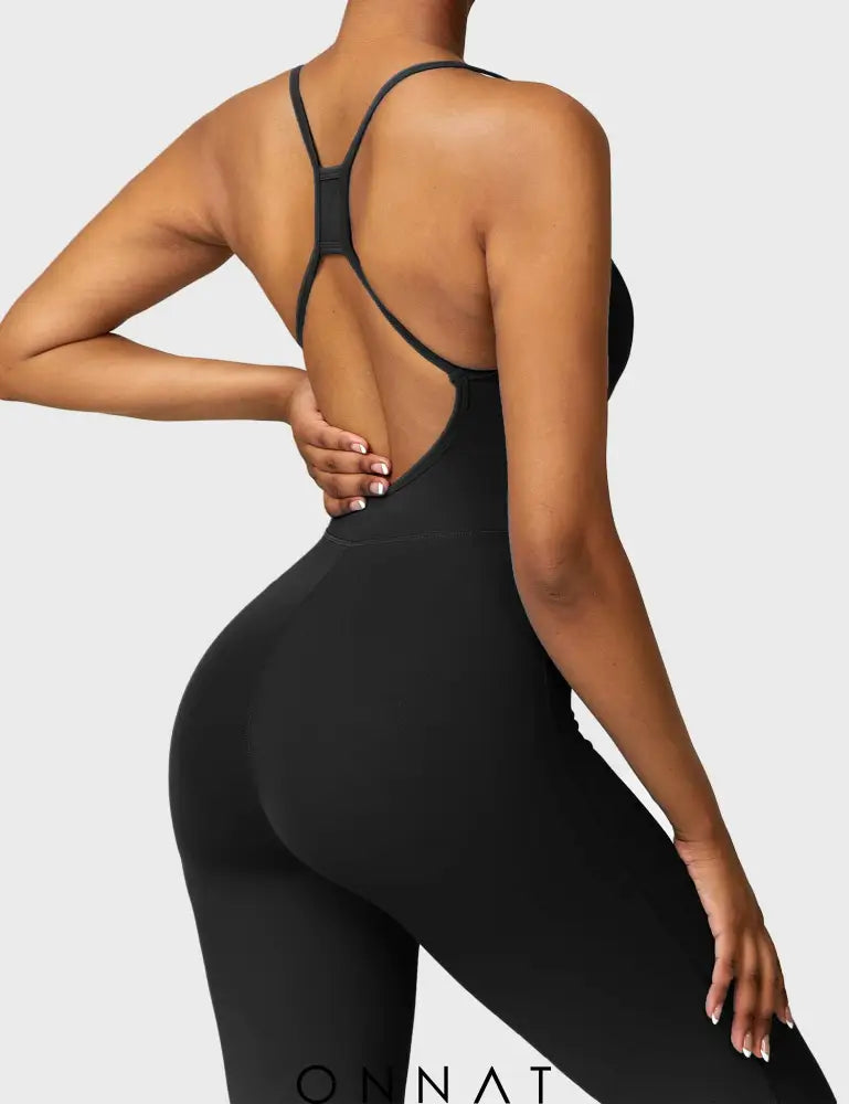 Onnat Morri Criss Cross Backless Jumpsuit Jumpsuits