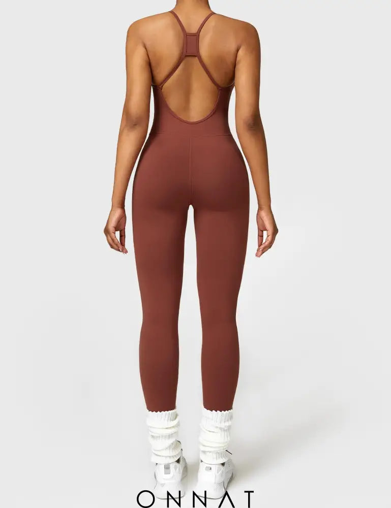 Onnat Morri Criss Cross Backless Jumpsuit Jumpsuits