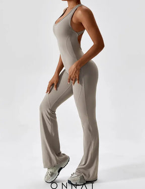 Onnat Open Back Flared Jumpsuit Jumpsuits