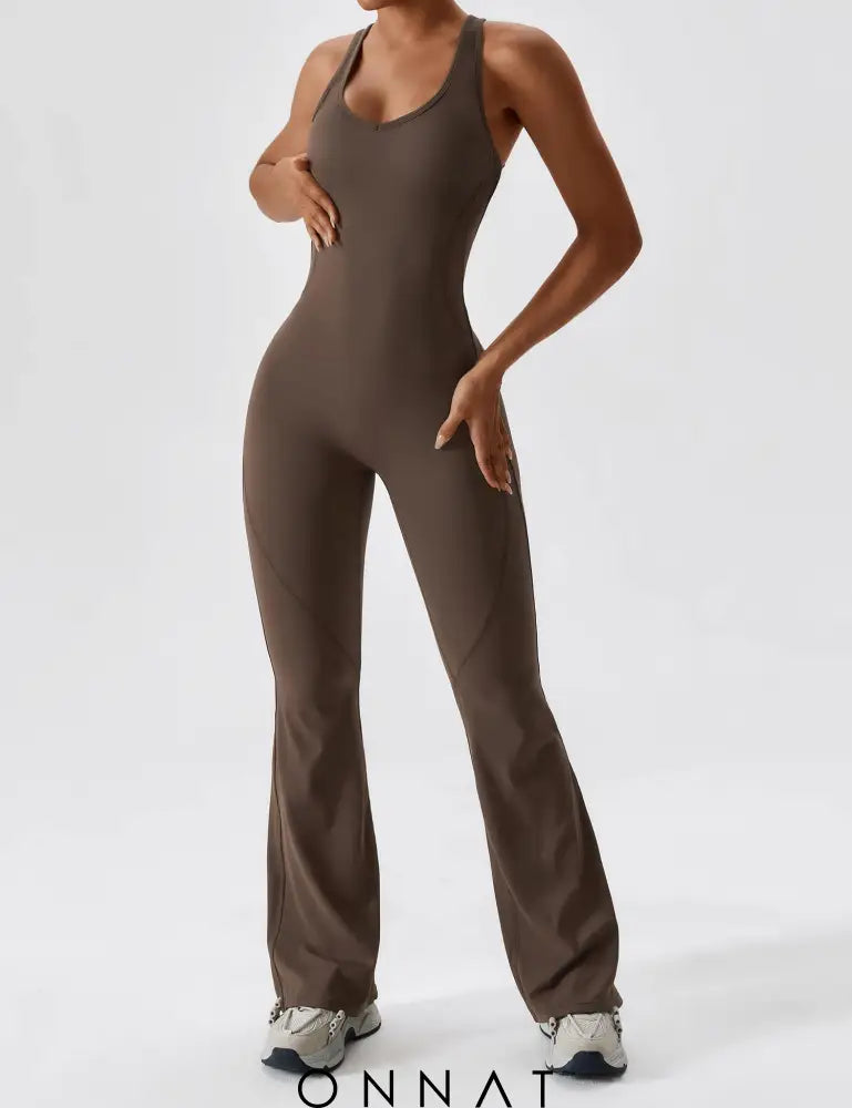 Onnat Open Back Flared Jumpsuit Jumpsuits