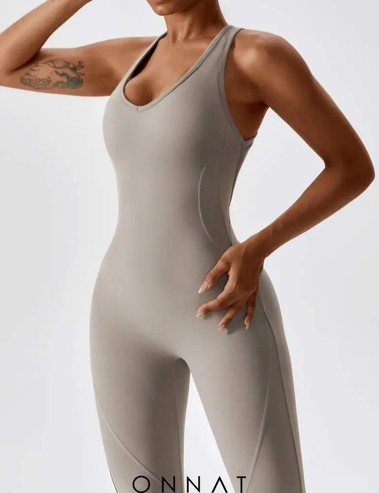 Onnat Open Back Flared Jumpsuit Jumpsuits