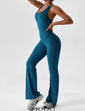 Onnat Open Back Flared Jumpsuit Jumpsuits