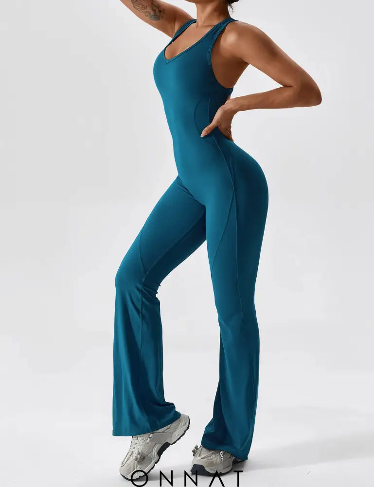 Onnat Open Back Flared Jumpsuit Jumpsuits