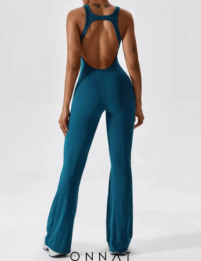 Onnat Open Back Flared Jumpsuit Jumpsuits