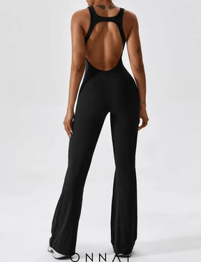 Onnat Open Back Flared Jumpsuit Jumpsuits