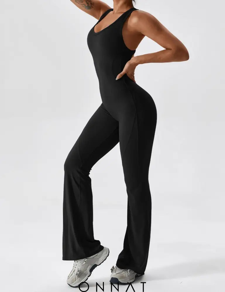 Onnat Open Back Flared Jumpsuit Jumpsuits