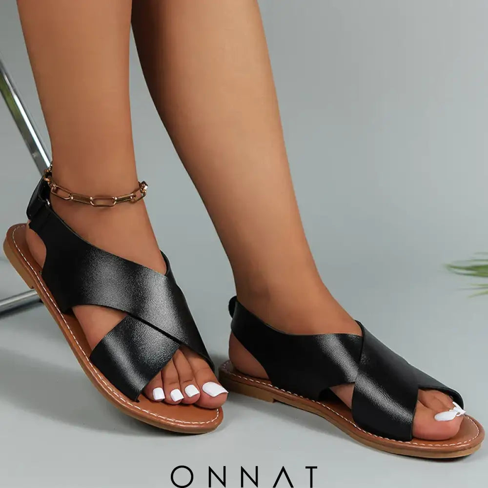 Onnat | Platte Orthopedische Zomersandalen Black / 41 Sandals