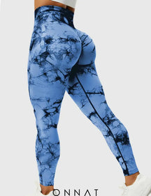 Onnat Professional Tie Dye Leggings Blackblue / Xs