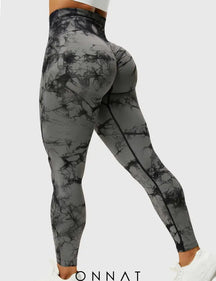 Onnat Professional Tie Dye Leggings Blackgray / Xs