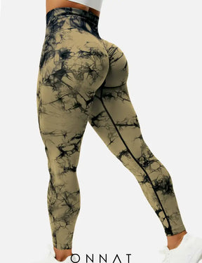 Onnat Professional Tie Dye Leggings Brown / Xs