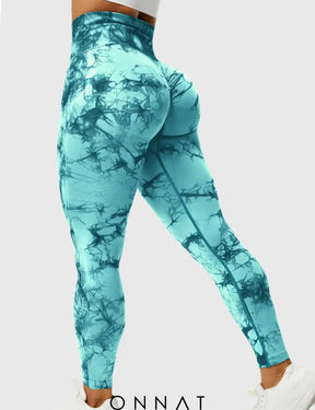 Onnat Professional Tie Dye Leggings Cyanblue / Xs