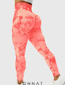 Onnat Professional Tie Dye Leggings Orange / S