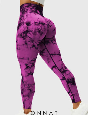 Onnat Professional Tie Dye Leggings Purplepink / Xs