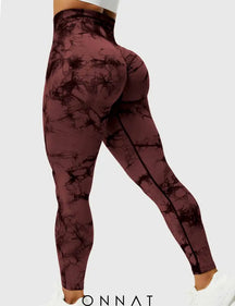 Onnat Professional Tie Dye Leggings Redbrown / Xs