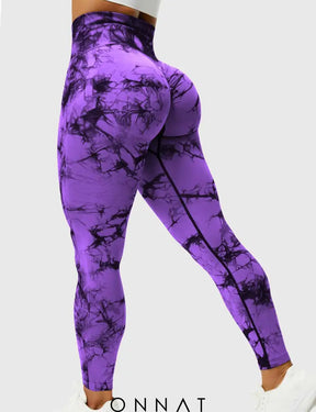 Onnat Professional Tie Dye Leggings Violets / Xs