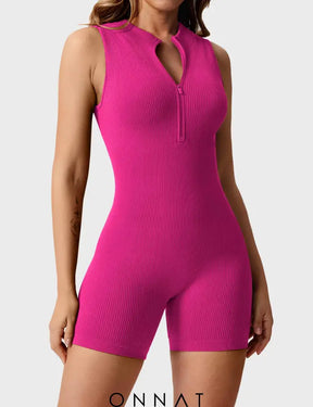 Onnat Rachel Ribbed Seamless Romper Jumpsuits