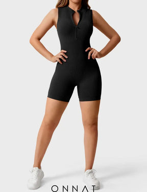 Onnat Rachel Ribbed Seamless Romper Jumpsuits