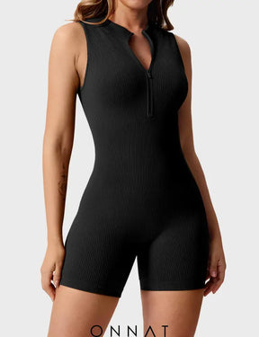 Onnat Rachel Ribbed Seamless Romper Jumpsuits